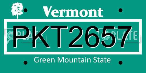 PKT2657 Vermont License Plate