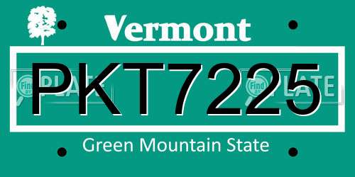PKT7225 Vermont License Plate