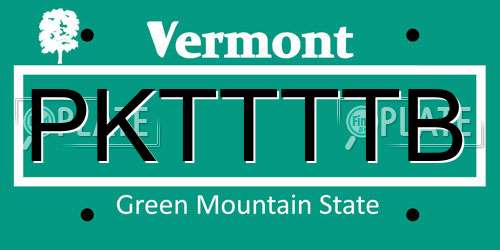 PKTTTTB Vermont License Plate