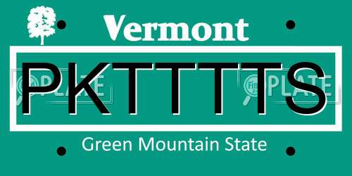 PKTTTTS Vermont License Plate