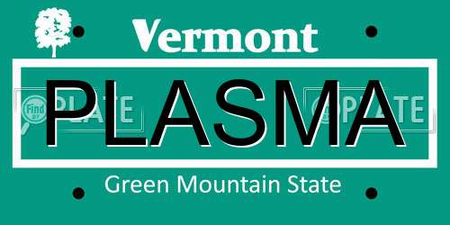 PLASMA Vermont License Plate