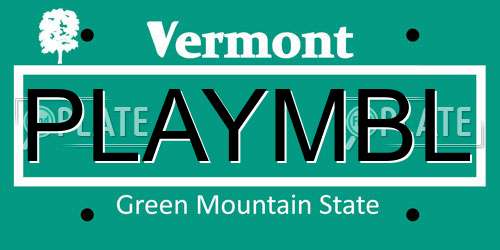 PLAYMBL Vermont License Plate