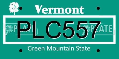 PLC557 Vermont License Plate