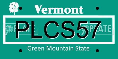 PLCS57 Vermont License Plate