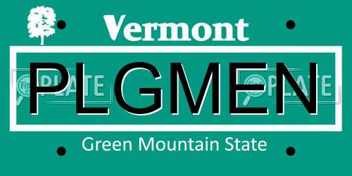 PLGMEN Vermont License Plate