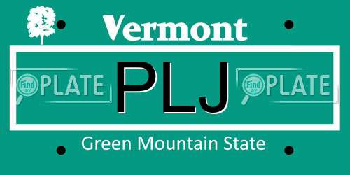 PLJ Vermont License Plate