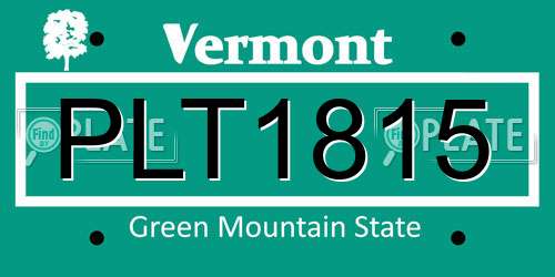 PLT1815 Vermont License Plate