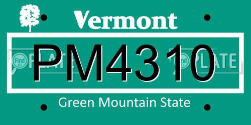 PM4310 Vermont License Plate