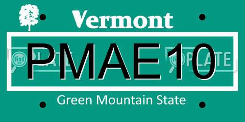 PMAE10 Vermont License Plate