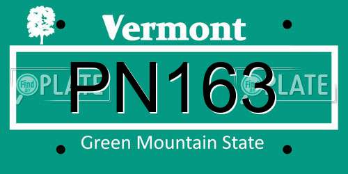 PN163 Vermont License Plate
