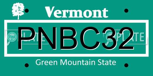 PNBC32 Vermont License Plate