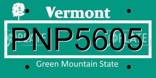 PNP5605 Vermont License Plate