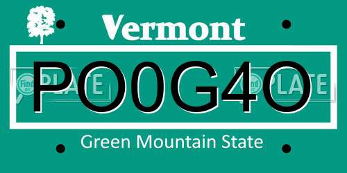 PO0G4O Vermont License Plate