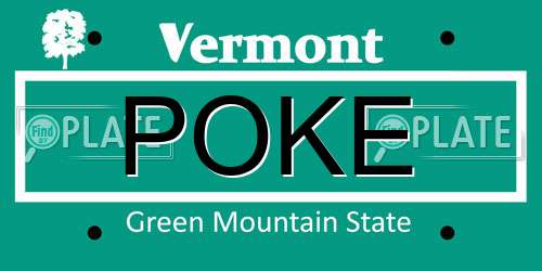 POKE Vermont License Plate