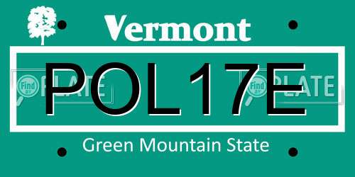 POL17E Vermont License Plate