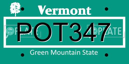 POT347 Vermont License Plate