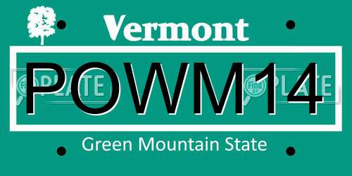 POWM14 Vermont License Plate