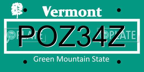 POZ34Z Vermont License Plate