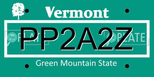 PP2A2Z Vermont License Plate