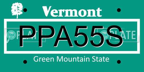 PPA55S Vermont License Plate