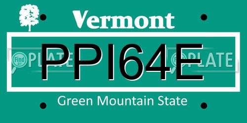 PPI64E Vermont License Plate