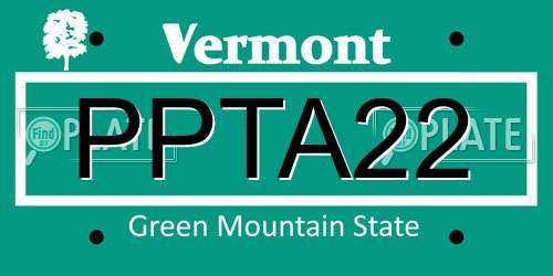 PPTA22 Vermont License Plate