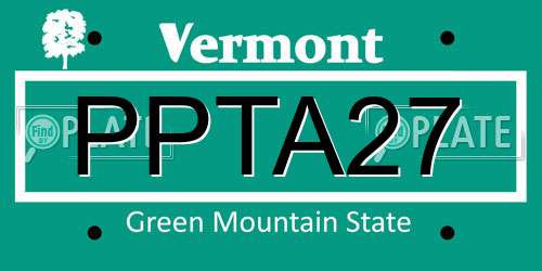 PPTA27 Vermont License Plate