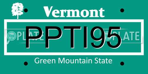 PPTI95 Vermont License Plate