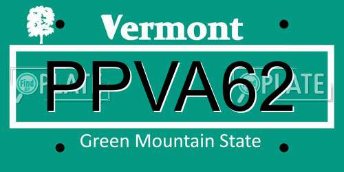PPVA62 Vermont License Plate