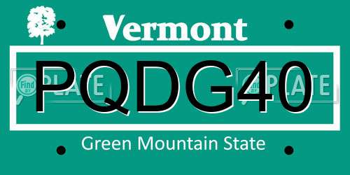 PQDG40 Vermont License Plate