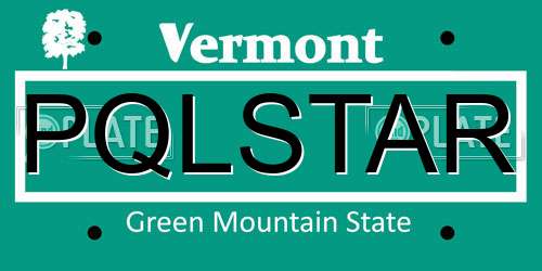 PQLSTAR Vermont License Plate