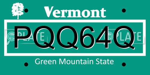 PQQ64Q Vermont License Plate