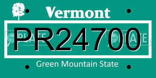 PR24700 Vermont License Plate