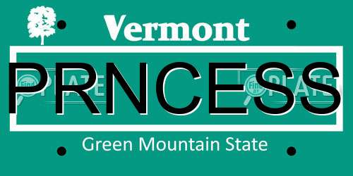 PRNCESS Vermont License Plate