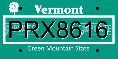 PRX8616 Vermont License Plate