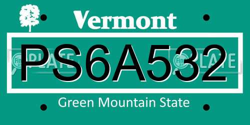 PS6A532 Vermont License Plate