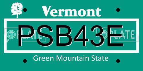 PSB43E Vermont License Plate