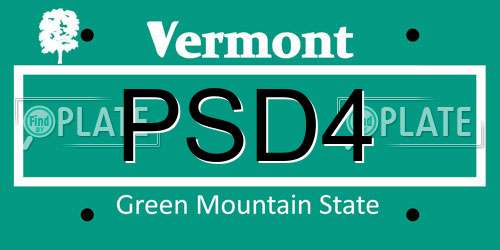 PSD4 Vermont License Plate