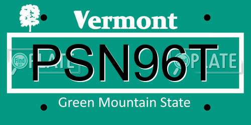 PSN96T Vermont License Plate