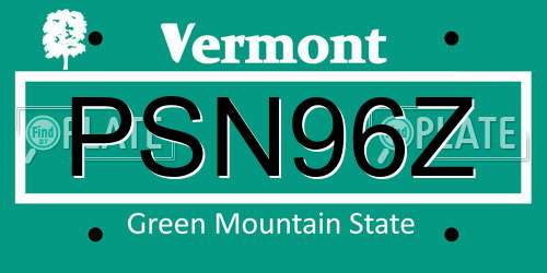 PSN96Z Vermont License Plate