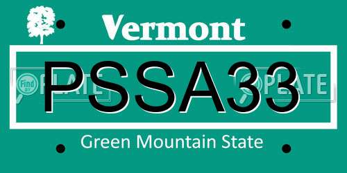 PSSA33 Vermont License Plate