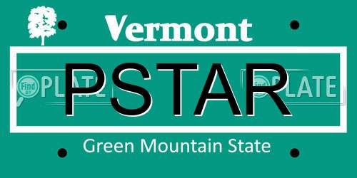 PSTAR Vermont License Plate