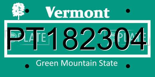 PT182304 Vermont License Plate