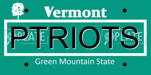 PTRIOTS Vermont License Plate