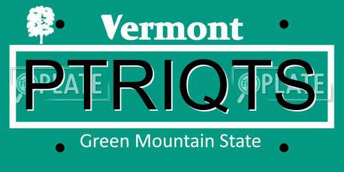 PTRIQTS Vermont License Plate