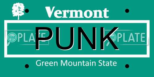 PUNK Vermont License Plate