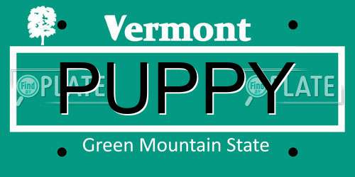 PUPPY Vermont License Plate