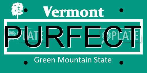 PURFECT Vermont License Plate