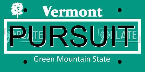 PURSUIT Vermont License Plate
