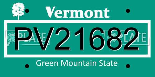 PV21682 Vermont License Plate